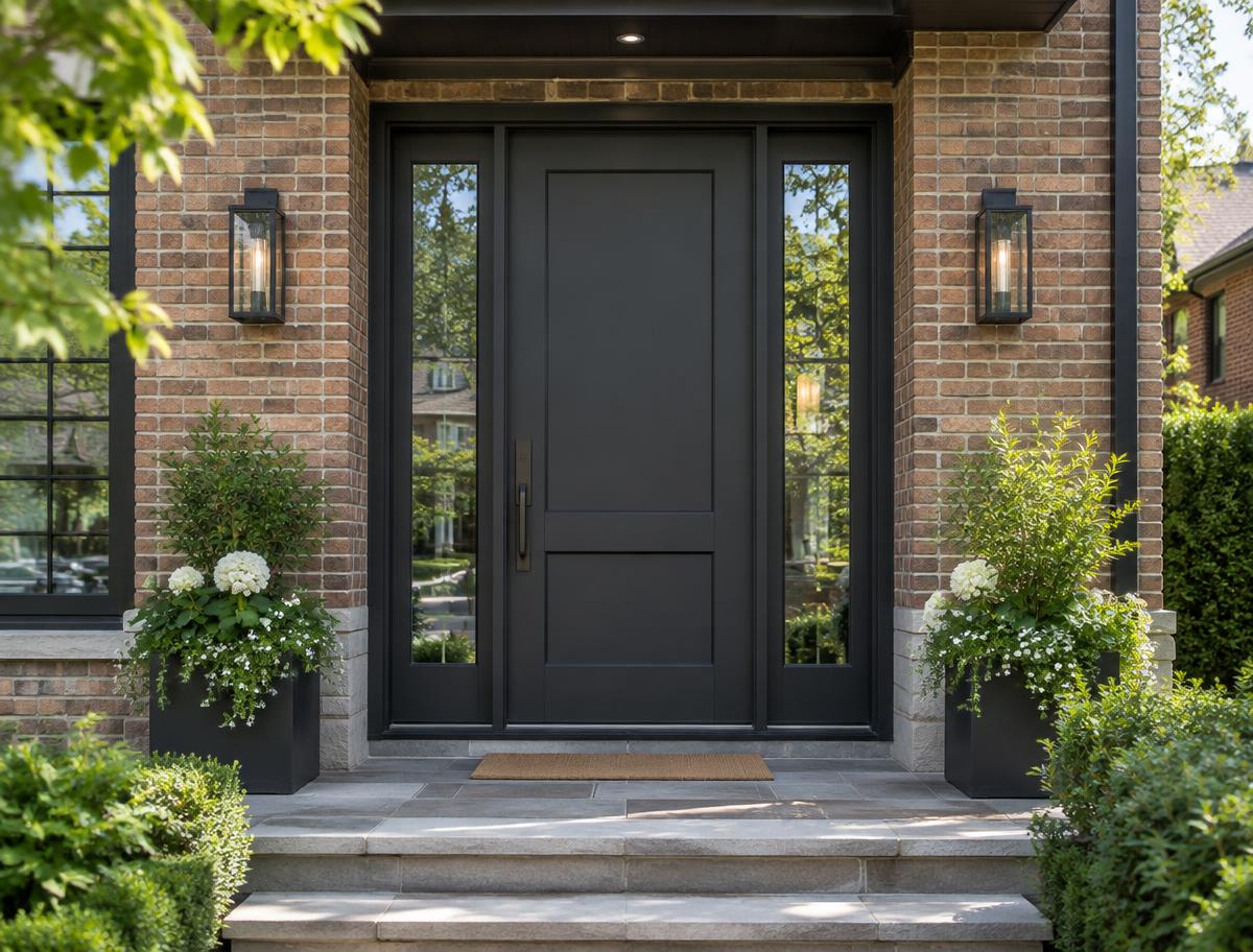 Modern dark entry door